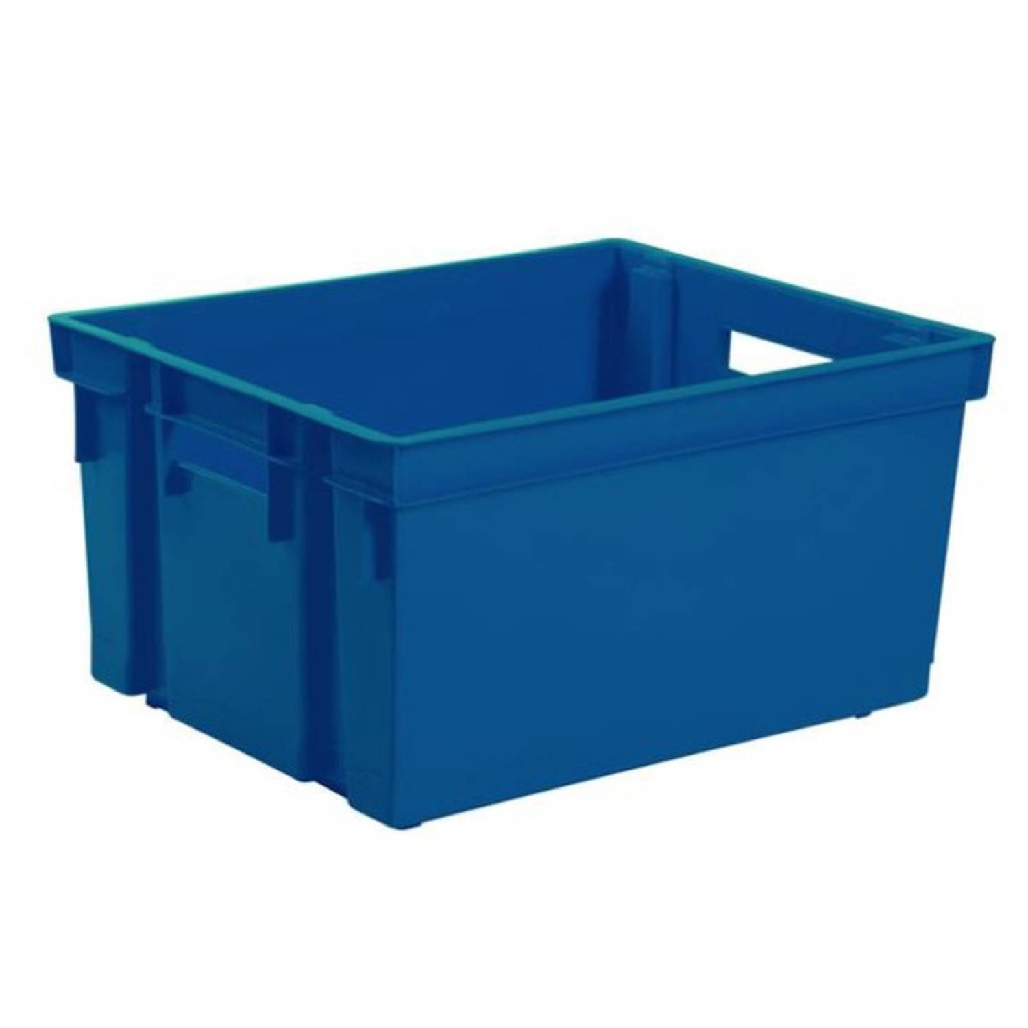 Kunststof Opbergkrat Stapelbaar Donker L44 X B35 X H24 Cm - Opbergbox - Blauw