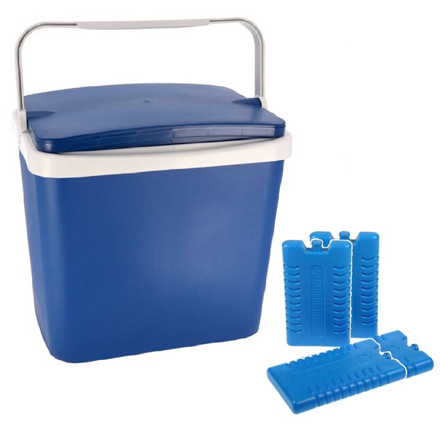 Koelbox Donker 29 Liter 40 X 29 X 44 Cm Incl. 4 Koelelementen - Koelboxen - Blauw