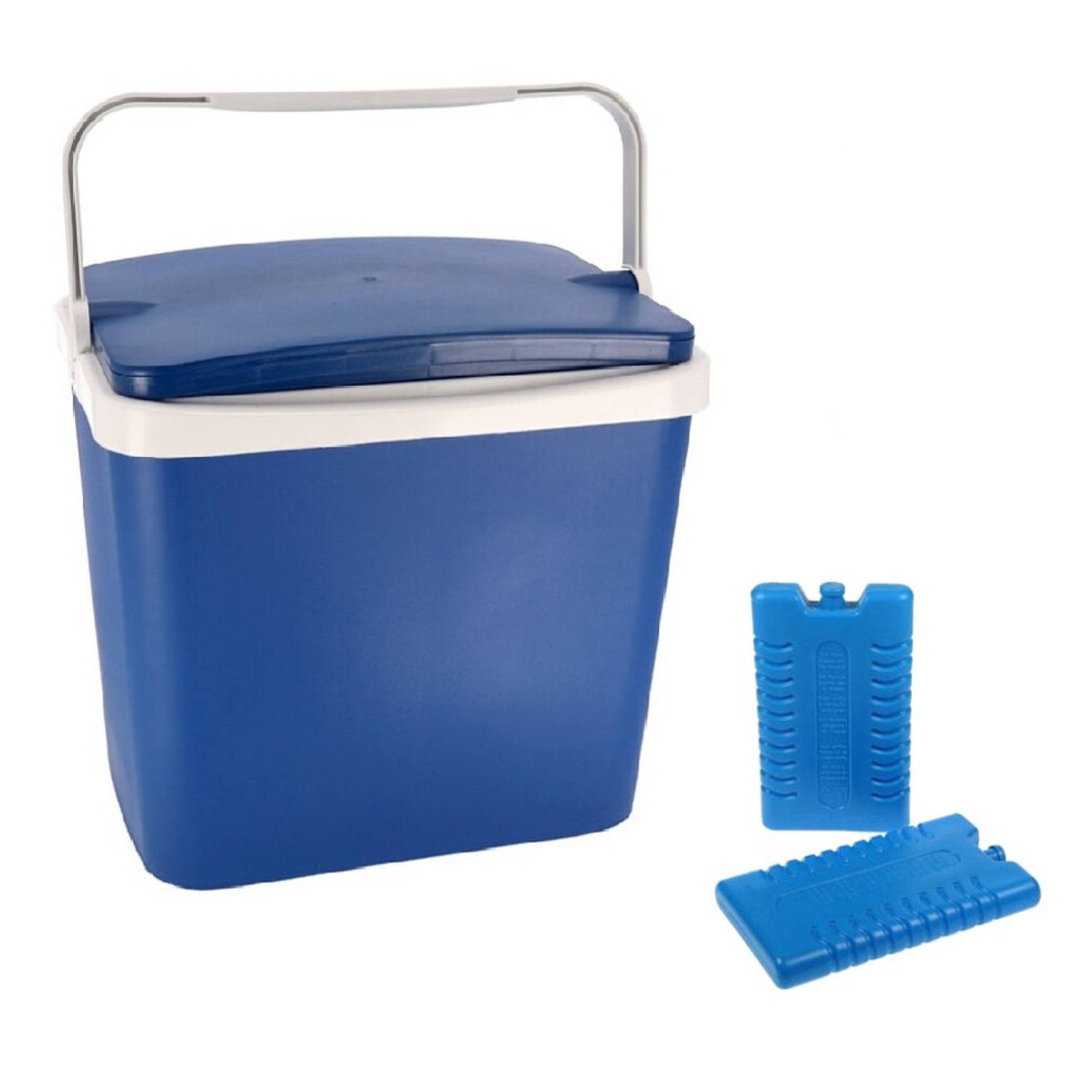 Koelbox Donker 29 Liter 40 X 29 X 44 Cm Incl. 6 Koelelementen - Koelboxen - Blauw