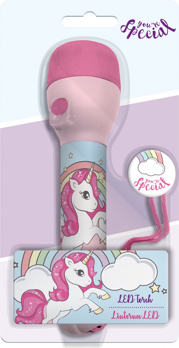 Unicorn Zaklamp 17 Cm - Roze