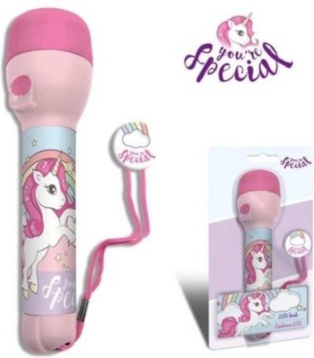 Unicorn Zaklamp 17 Cm - Roze