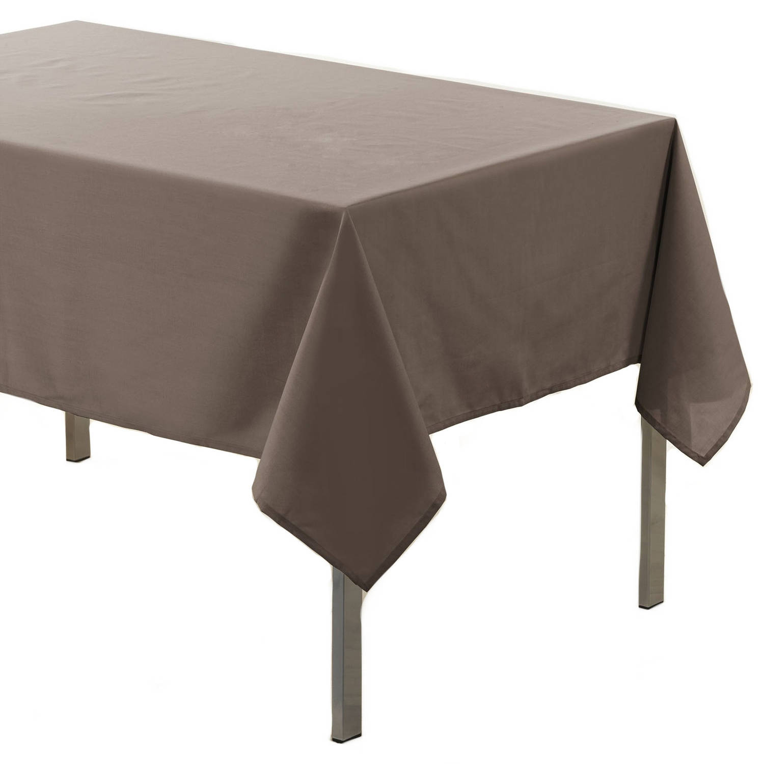 Taupe Tafelkleed Van Polyester 140 X 200 Cm - Tafellakens