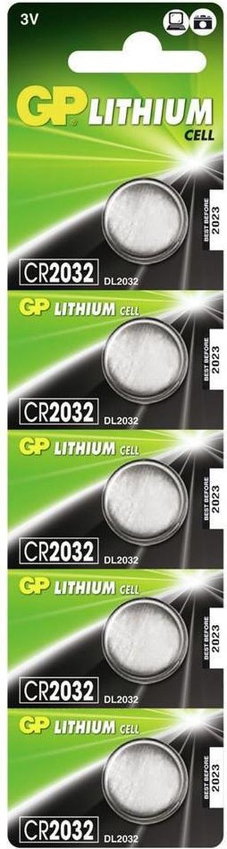 GP Lithium Knoopcel Cr2032 - Set Van 5 Stuks