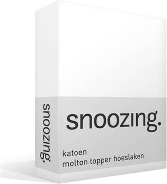Snoozing - Katoen - Topper - Molton - Hoeslaken - 180x200 - - Wit