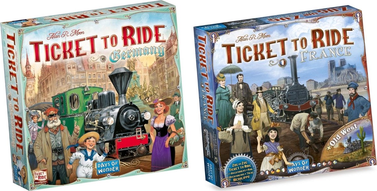 Days of Wonder Ticket To Ride Spellenbundel - 2 Stuks - Uitbreidingen - Frankrijk + Old West & Duitsland