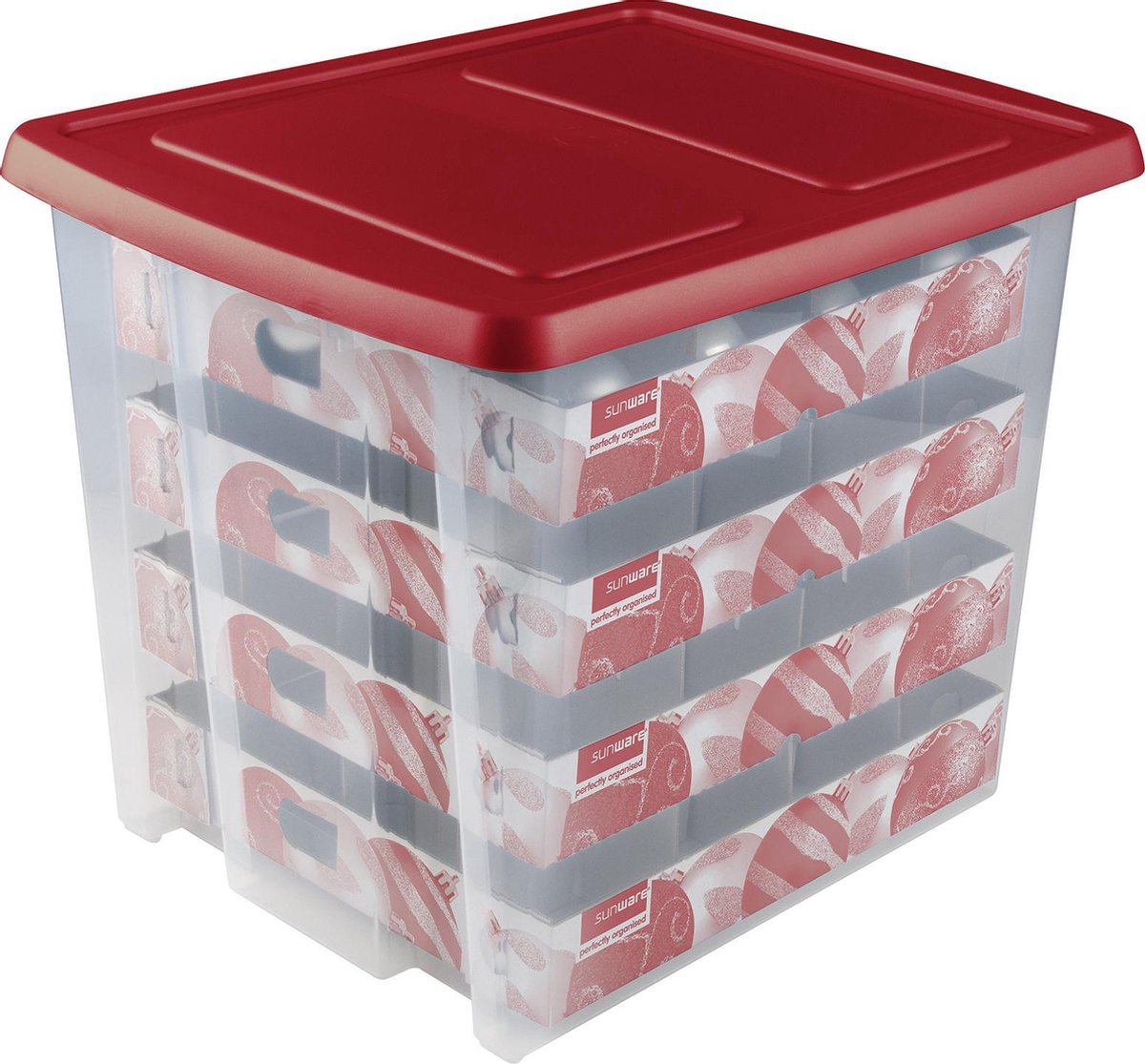 Sunware Kerst Opbergbox Nesta 45l - Trays Voor 64 Ballen