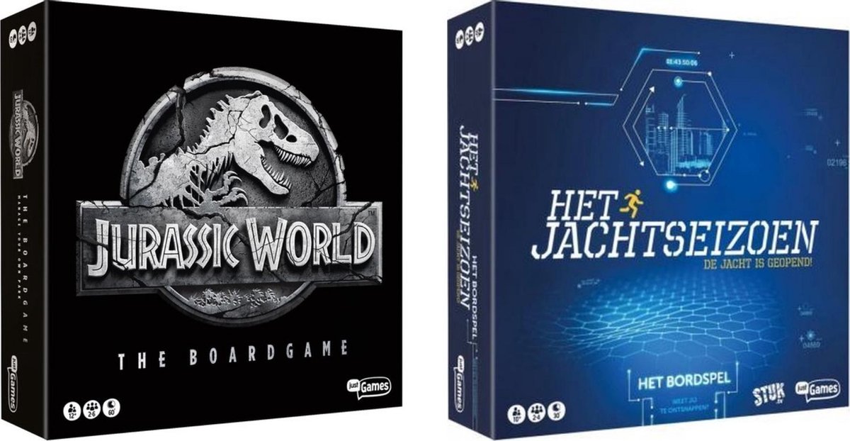 Spellenset - 2 Stuks - Jurassic World The Boardgame & Het Jachtseizoen