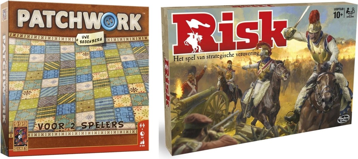 Spellenbundel - Bordspel - 2 Stuks - Patchwork & Hasbro Risk