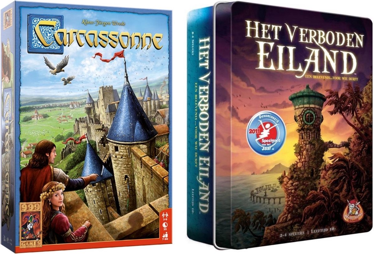 Spellenbundel - Bordspel - 2 Stuks - Carcassonne & Het Verboden Eiland