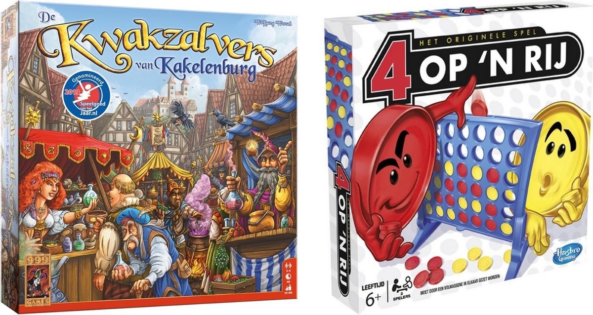 Spellenbundel - Bordspel - 2 Stuks - De Kwakzalvers Van Kakelenburg & Hasbro Vier Op 'N Rij
