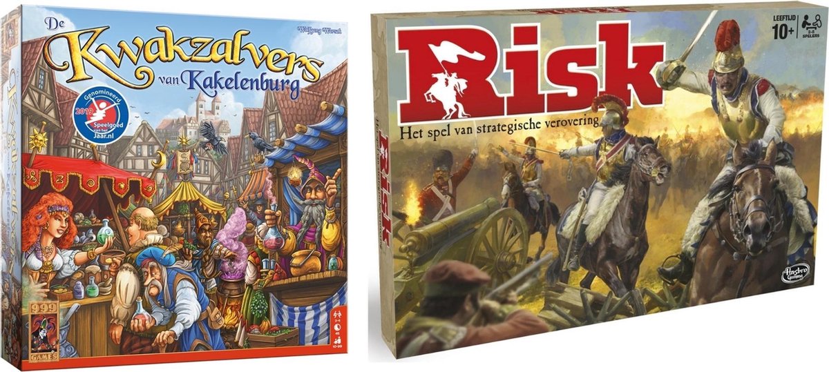 Spellenbundel - Bordspel - 2 Stuks - De Kwakzalvers Van Kakelenburg & Hasbro Risk