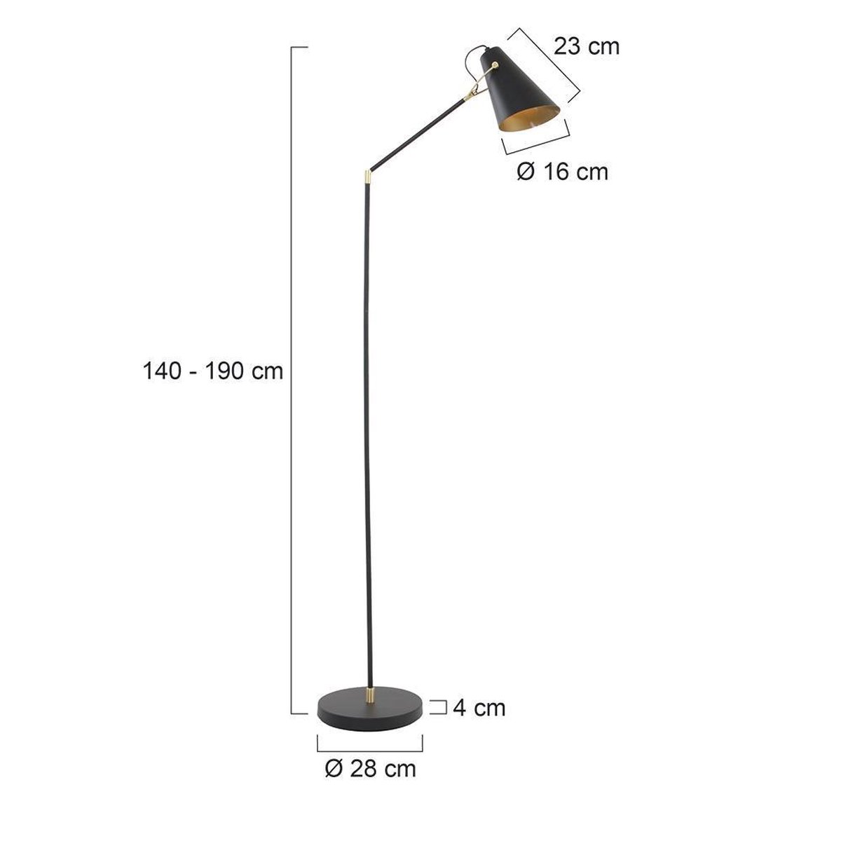 Light & Living - Light & Living Borre Vloerlamp - - Zwart