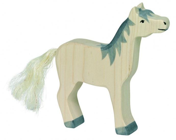 Holztiger Houten Paard Licht - Grijs
