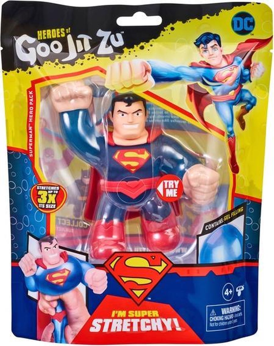 Goo Jit Zu stretchfiguur DC Superman 14,5 x 13,5 cm rubber blauw
