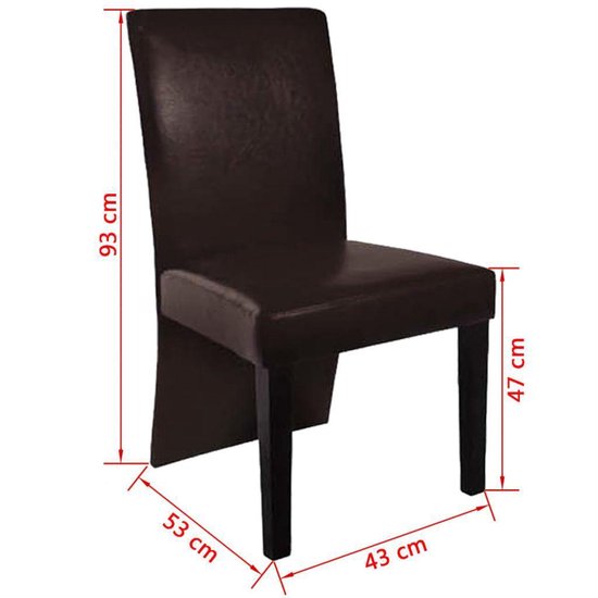 Vidaxl Eetkamerstoelen 2 St Kunstleer Donker - Bruin