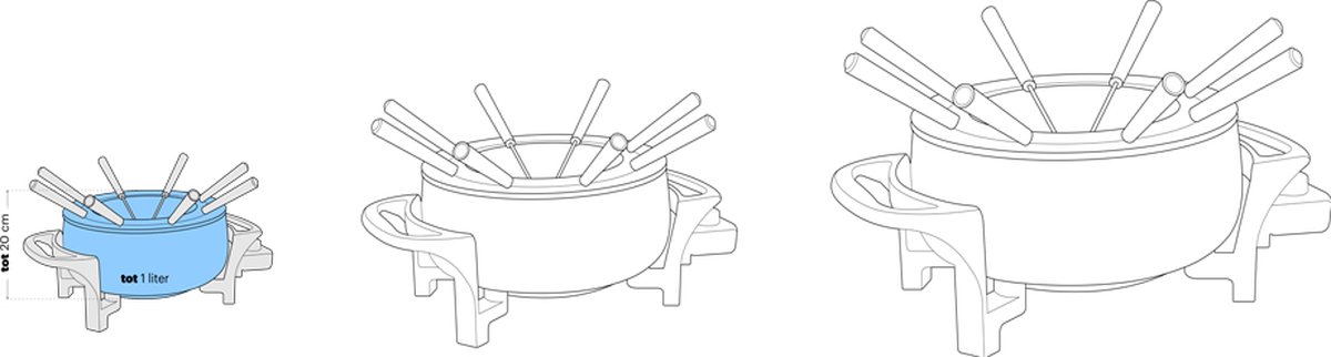 Boska Tapas Fondue Nero L - Fondueset 600 Ml - Zwart