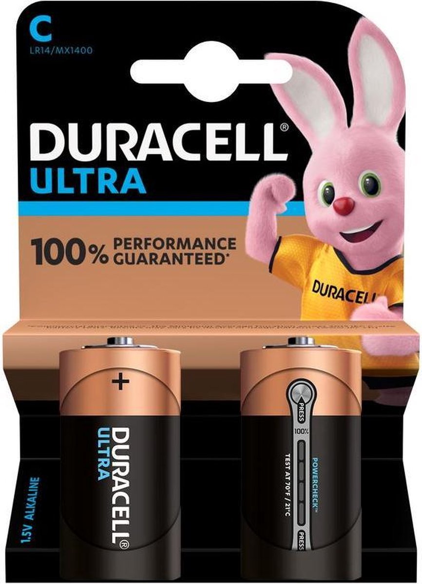 Duracell Ultra Power C Alkaline Batterijen - 2 Stuks - Blauw