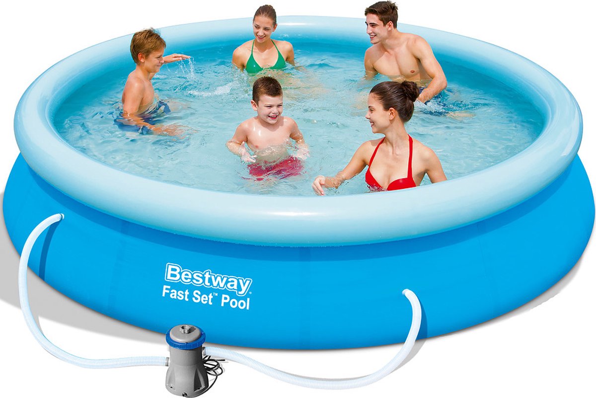 Bestway Opblaaszwembad Fast Met Filterpomp Rond 366 Cm - Blauw