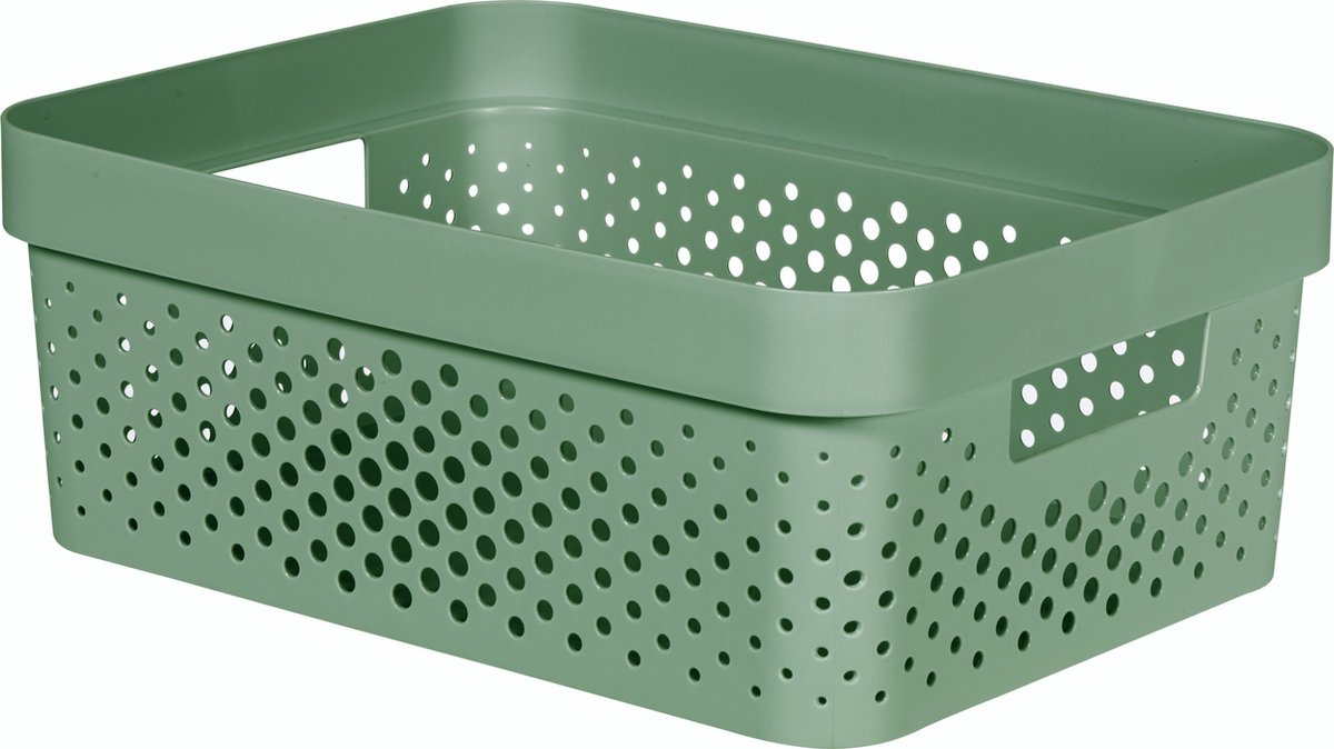 Curver Infinity Dots Opbergbox - 11l 100% Recycled - Groen