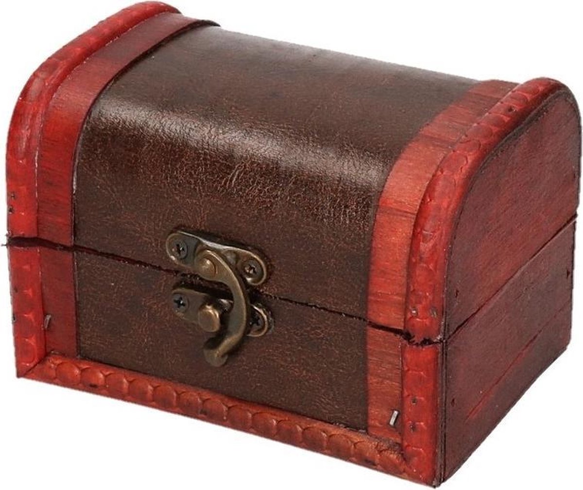 Sieraden Kistje Voor Kinderen 11 Cm - Opbergkistje Vintage - Bruin