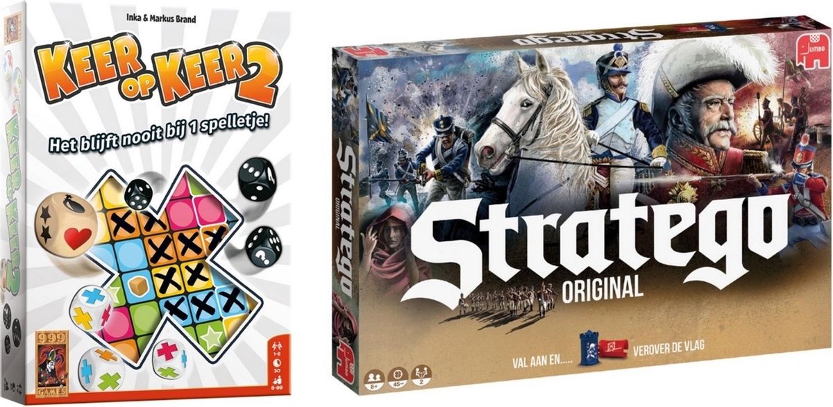 Spellenset - 2 Stuks - Keer Op Keer 2 & Stratego