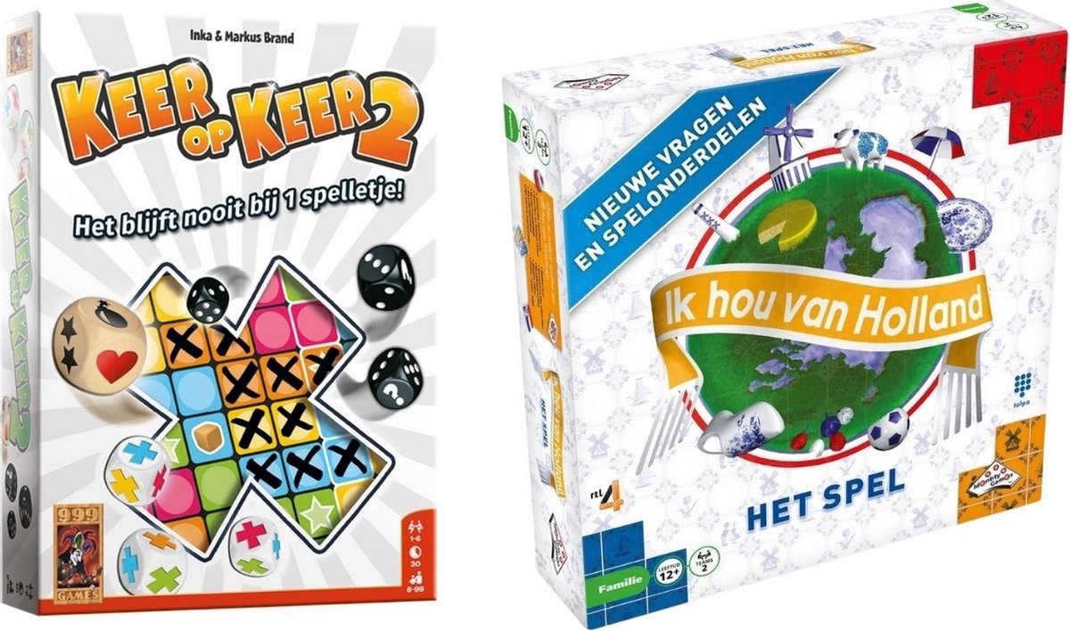 Spellenset - 2 Stuks - Keer Op Keer 2 & Ik Hou Van Holland Bordspel