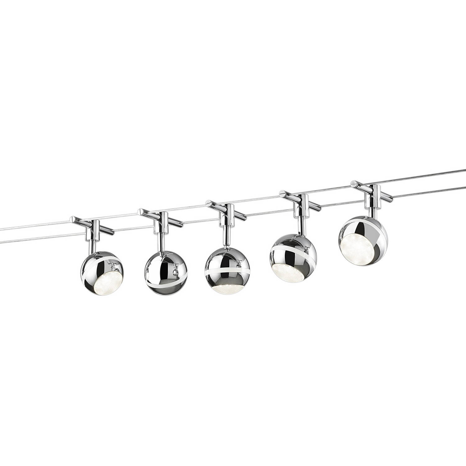 BES LED Led Plafondspot - Trion Bonaret - 15w - Warm 3100k - 5-lichts - Rond - Glans Chroom - Aluminium - Wit