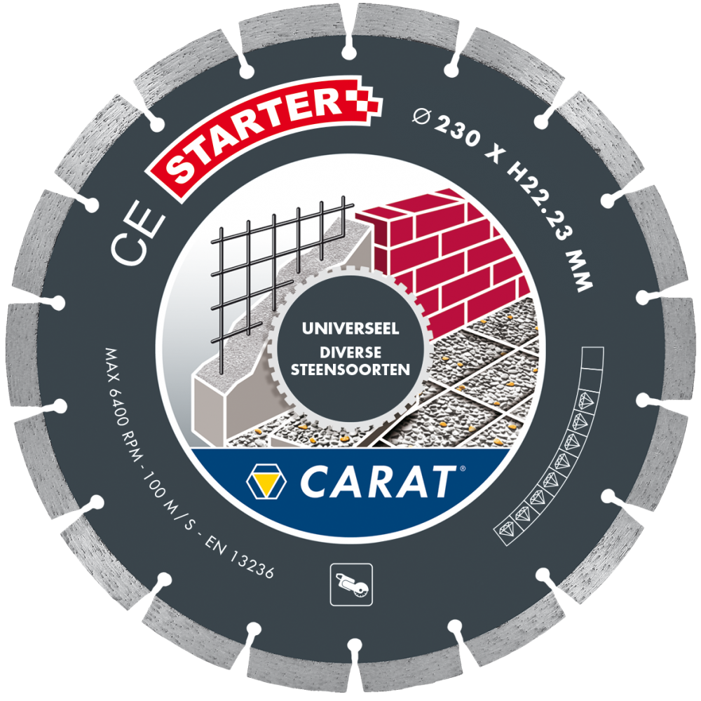 Carat CES1403000 Diamantzaag Universeel | Droog | 140x22,23 mm | CE Starter