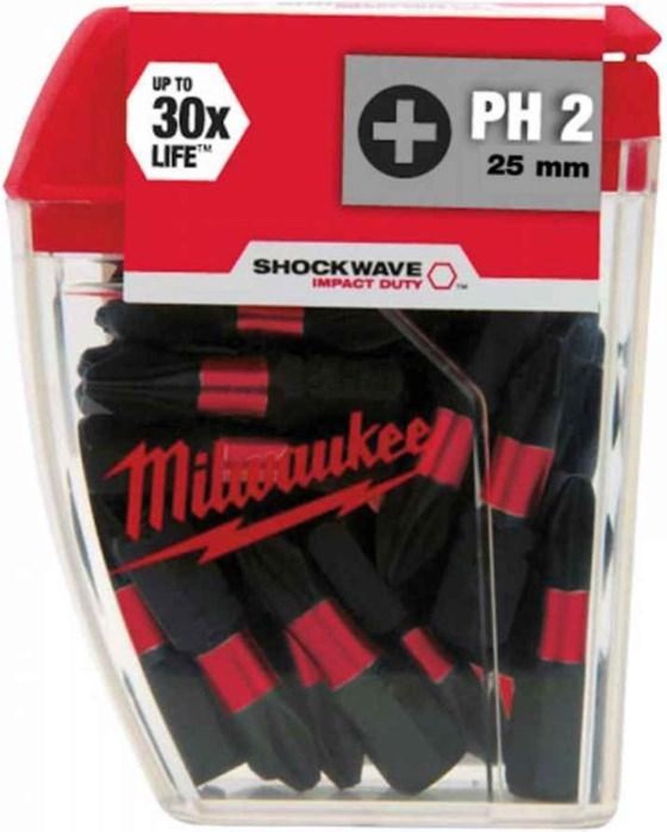 Milwaukee Shockwave™ Gen II PH2 25mm 25stuks - 4932430853