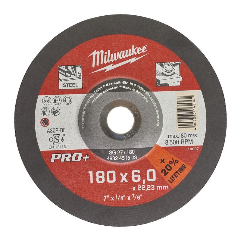 Milwaukee Metaalafbraamschijf SG27 180 x 6 mm PRO+ - 10 stuks - 4932451503