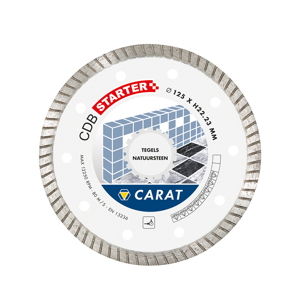 Carat CDBS125300 Diamantzaagblad voor droogzagen - 125x22,23x10mm - Tegels/Natuursteen