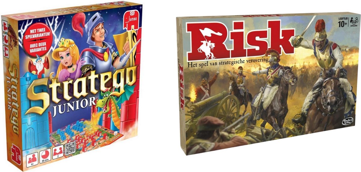 Hasbro Spellenbundel - Bordspel - 2 Stuks - Stratego Junior & Risk