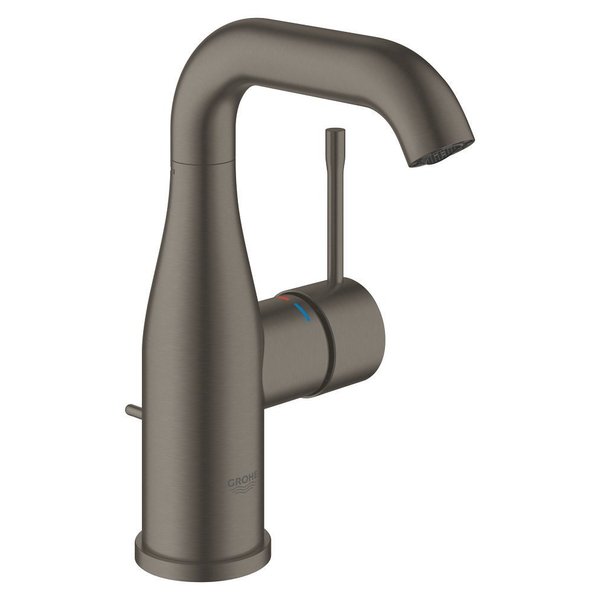 Grohe Essence 1-gats wastafelkraan M-size met hoge draaibare uitloop met waste Brushed Hard Graphite 24173AL1