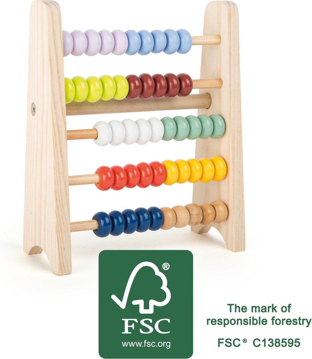 Small Foot Houten Telraam - 13 X 5 X 15 Cm