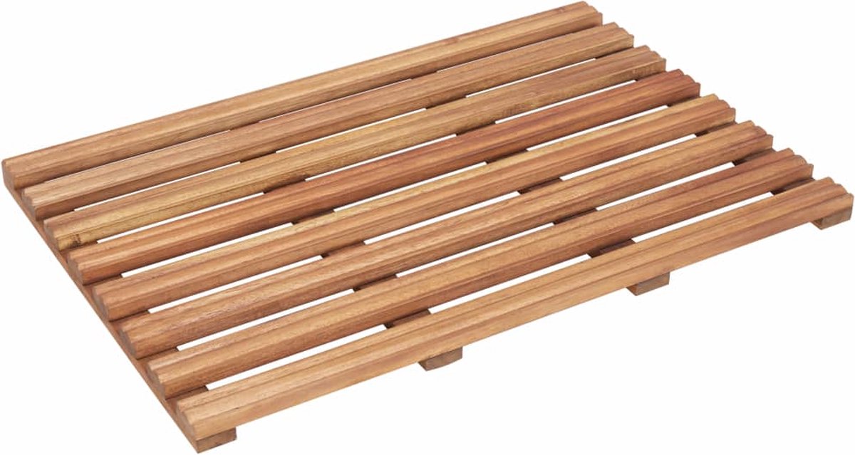 Vidaxl Badmatten 2 St Massief Acaciahout 56x37 Cm - Beige