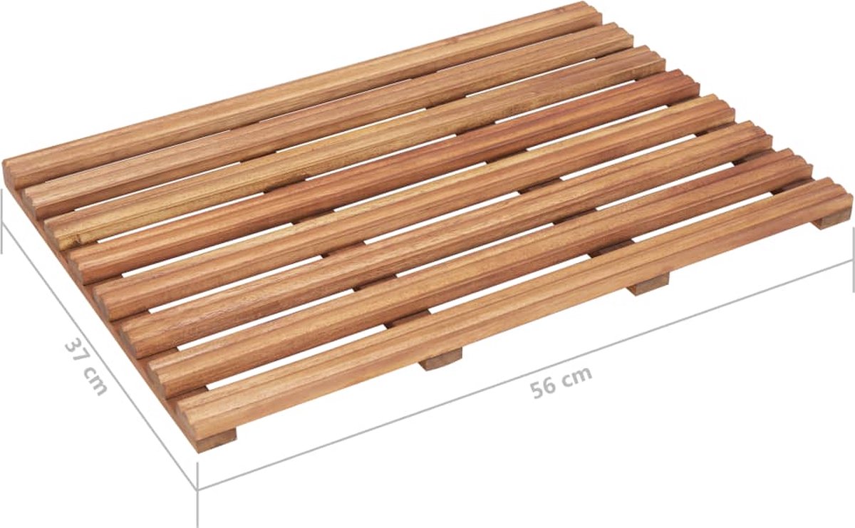 Vidaxl Badmatten 2 St Massief Acaciahout 56x37 Cm - Beige