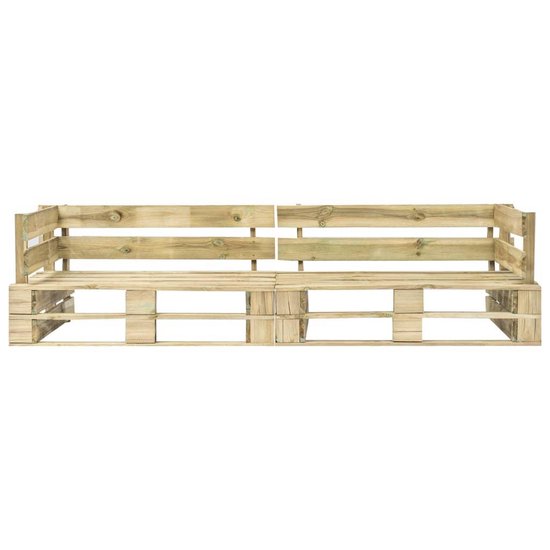 Vidaxl 2-delige Loungeset Pallet Met Grijze Kussens Grenenhout - Grijs