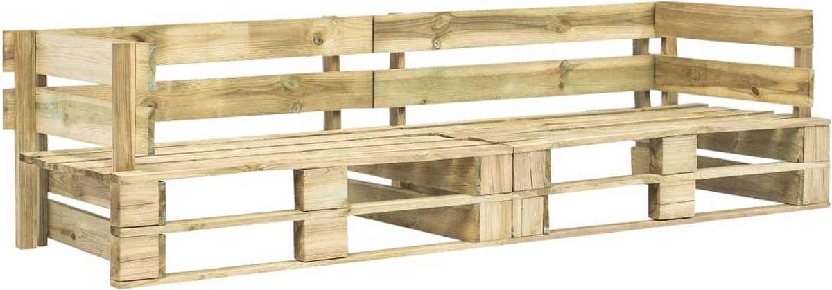 Vidaxl 2-delige Loungeset Pallet Met Grijze Kussens Grenenhout - Grijs