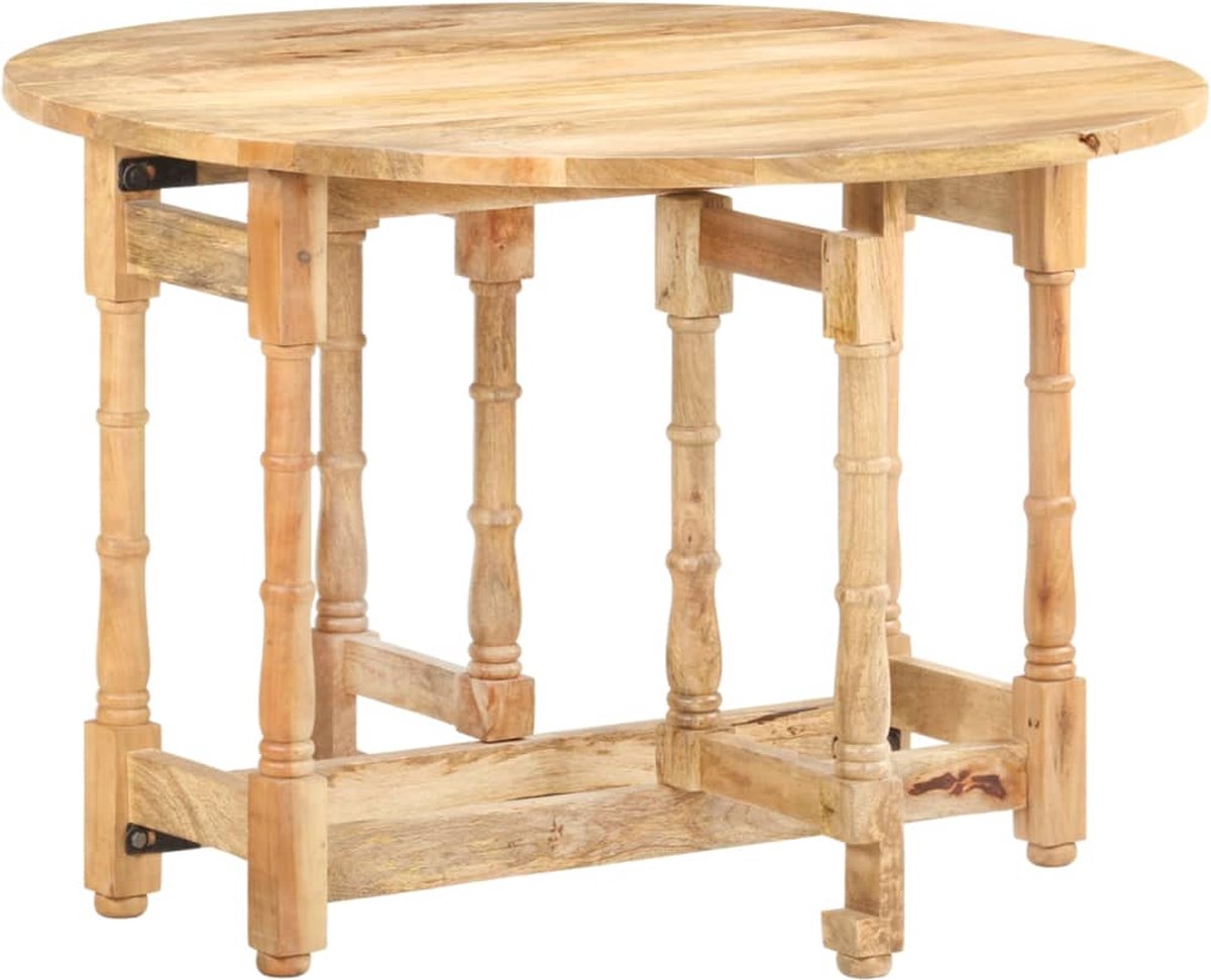 Vidaxl Eettafel Rond 110x76 Cm Massief Mangohout - Bruin