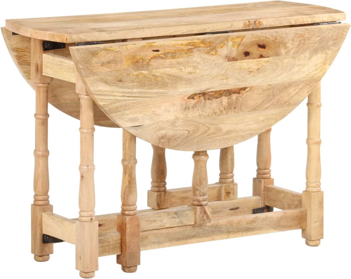 Vidaxl Eettafel Rond 110x76 Cm Massief Mangohout - Bruin