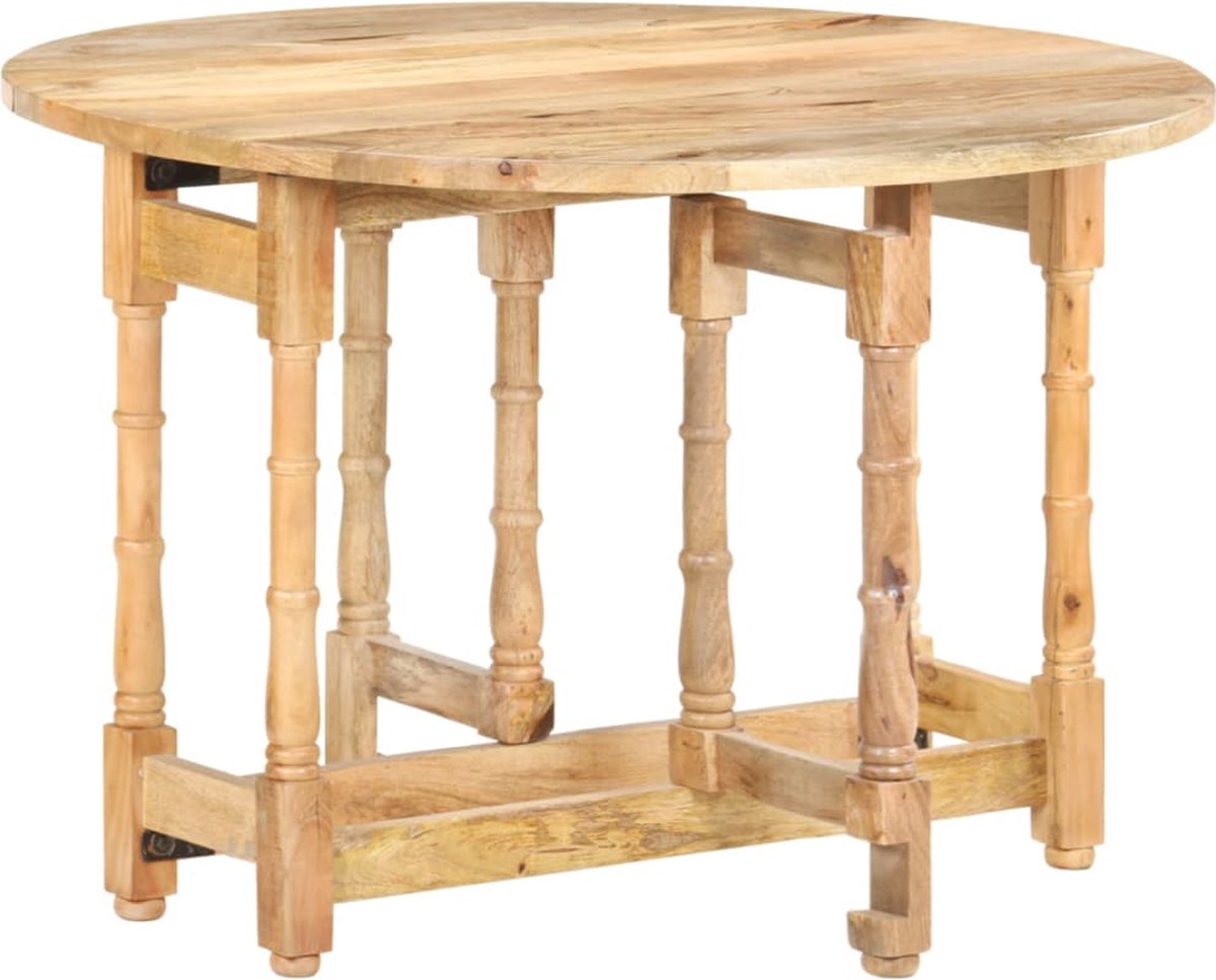 Vidaxl Eettafel Rond 110x76 Cm Massief Mangohout - Bruin