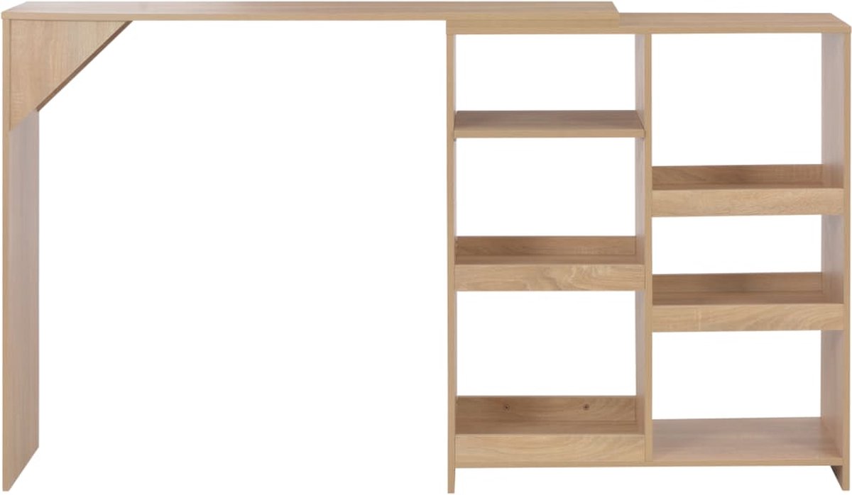 Vidaxl Bartafel Met Verplaatsbaar Schap 138x39x110 Cm Eikenkleurig - Bruin