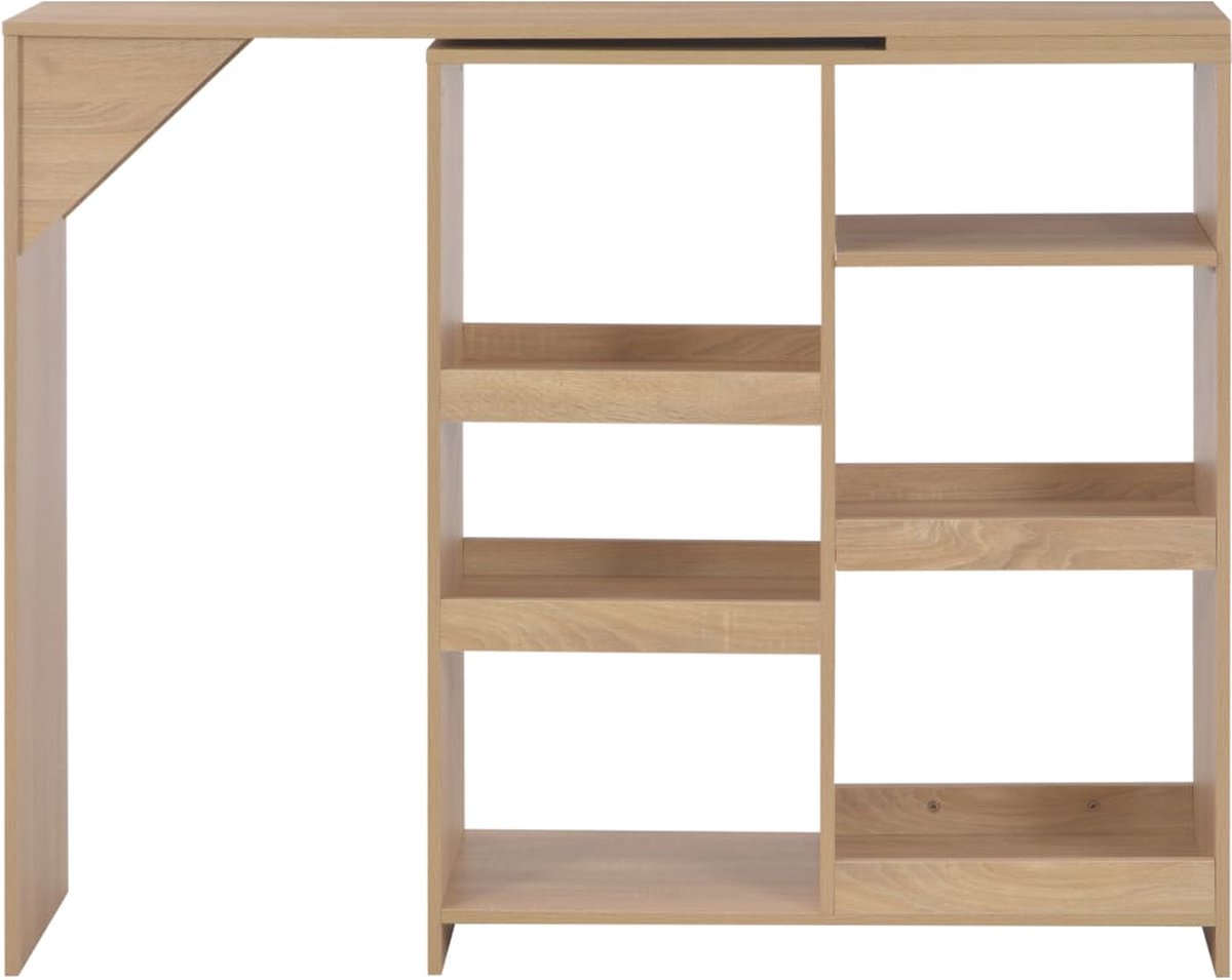Vidaxl Bartafel Met Verplaatsbaar Schap 138x39x110 Cm Eikenkleurig - Bruin
