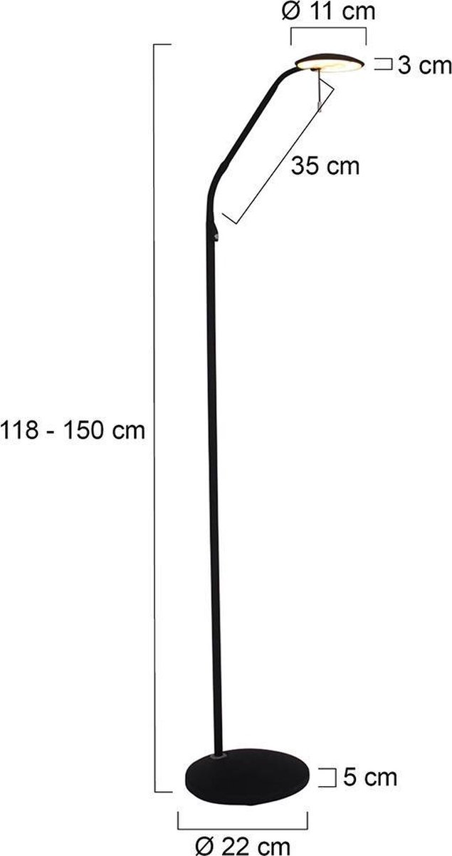 Steinhauer Vloerlamp Zenith Led 7910zw - Zwart