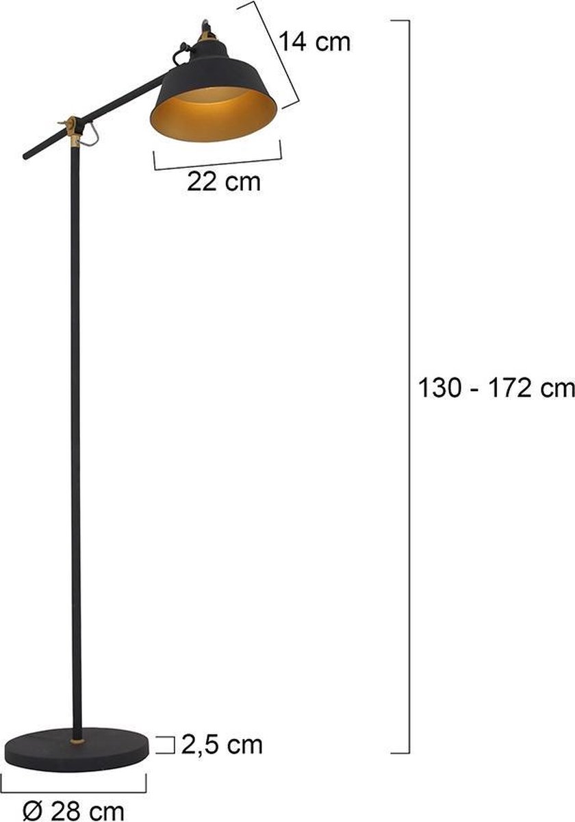 Steinhauer Vloerlamp Mexlite Nove - Goud