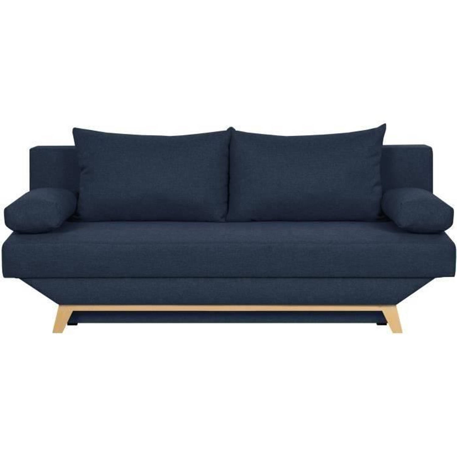 Teijo Converteerbare Bank Met 3 Zitplaatsen En Opbergdoos -e Stof - B 190 X D 84 X H 92 Cm - Blauw