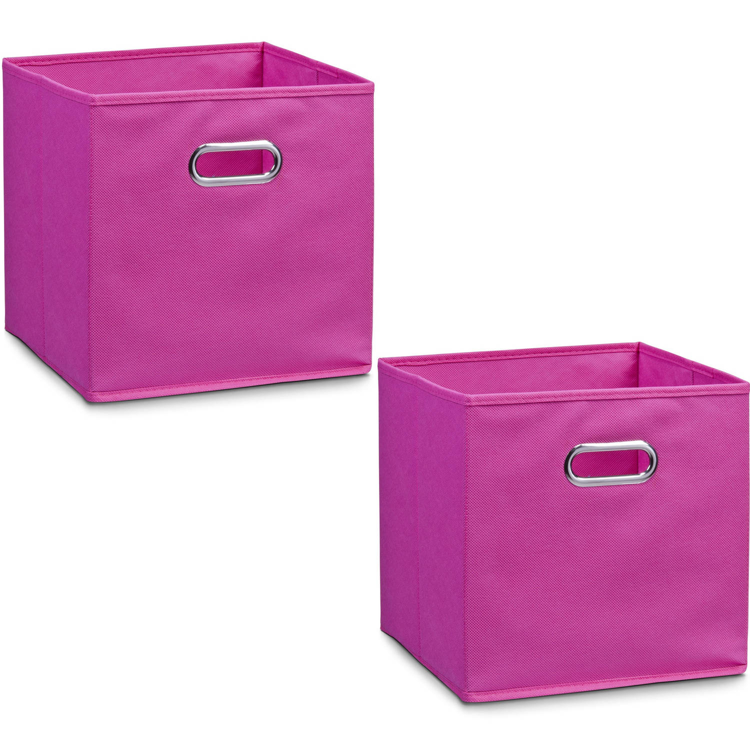 2x Opbergmanden/kastmanden 32 X 32 Cm - Opbergmanden - Roze