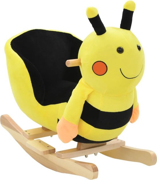 Vidaxl Hobbeldier Hommel Met Rugleuning 60x32x57 Cm Pluche - Geel