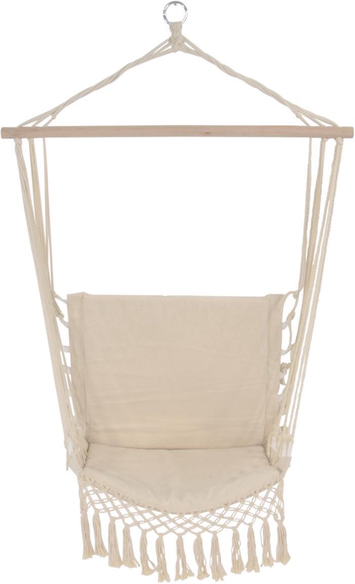 Lesli Living Hangstoel Macramé - 120x50x52 Cm - Beige