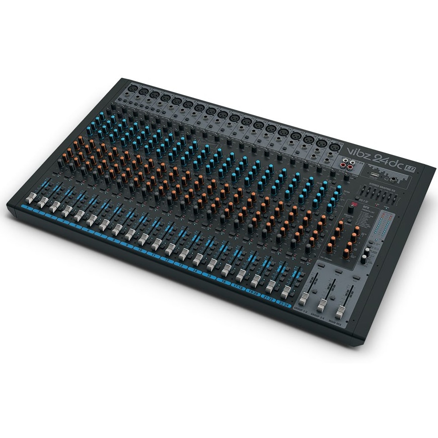 LD Systems VIBZ 24 DC 24-kanaals mixer met DFX en compressor